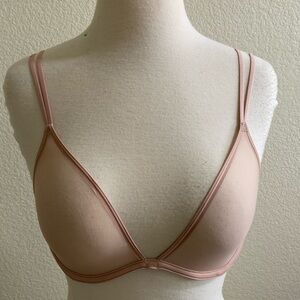 Calvin Klein Plunge Neck Unlined‎ Wire Bra Sheer